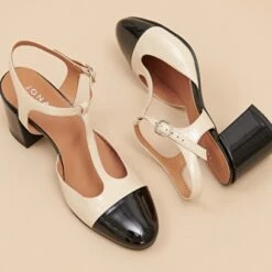 Salomés à Talons En Vernis Noir Et écru -Xoxo Boutique 01W009290C.1708516925