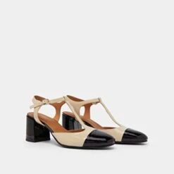 Salomés à Talons En Vernis Noir Et écru -Xoxo Boutique 01W009290D.1708516926