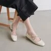 Ballerines à Brides Entrecroisées En Vernis Et Cuir écrus -Xoxo Boutique 01W009293A.1708517005