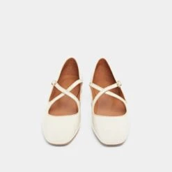 Ballerines à Brides Entrecroisées En Vernis Et Cuir écrus -Xoxo Boutique 01W009293H.1708517008