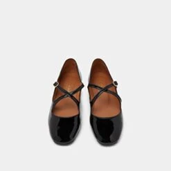 Ballerines à Brides Entrecroisées En Vernis Et Cuir Noirs -Xoxo Boutique 01W009294H.1708517012