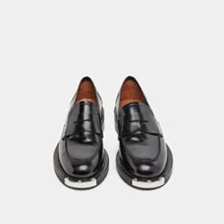 Mocassins à Pièces Métalliques En Cuir Glacé Noir -Xoxo Boutique 01W009295G.1708516956