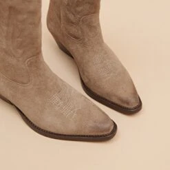 Bottes à Talons Biseautés Et Motifs En Croute Taupe -Xoxo Boutique 01W009297E.1708617991