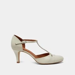 Salomés à Talons Et Boucles Ajustantes En Cuir Vieilli écru -Xoxo Boutique 01W009300B.1708679042