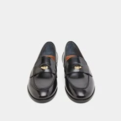 Mocassins à Empiècements Dorés En Cuir Glacé Noir 15 Mocassins à Empiècements Dorés En Cuir Glacé Noir -Xoxo Boutique 01W009314G.1708516980