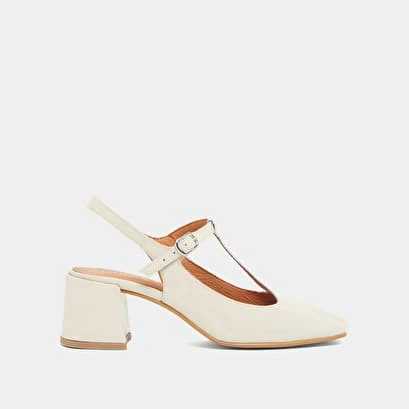 Salomés à Bouts Arrières Ouverts En Vernis écru 4 Salomés à Bouts Arrières Ouverts En Vernis écru – Image 2