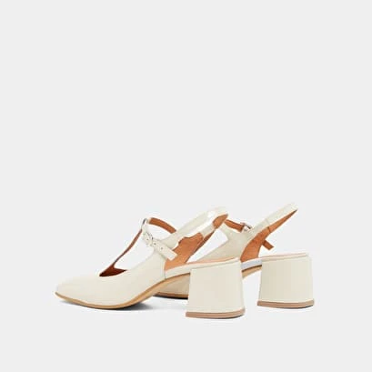 Salomés à Bouts Arrières Ouverts En Vernis écru 8 Salomés à Bouts Arrières Ouverts En Vernis écru – Image 6