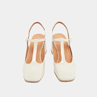 Salomés à Bouts Arrières Ouverts En Vernis écru 9 Salomés à Bouts Arrières Ouverts En Vernis écru – Image 7