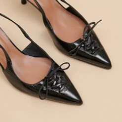 Escarpins à Bouts Arrières Ouverts En Cuir Brillant Noir -Xoxo Boutique 01W009326E.1708516970