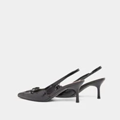 Escarpins à Bouts Arrières Ouverts En Cuir Brillant Noir -Xoxo Boutique 01W009326F.1708516970