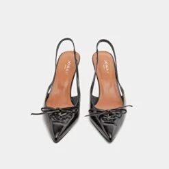 Escarpins à Bouts Arrières Ouverts En Cuir Brillant Noir -Xoxo Boutique 01W009326G.1708516971