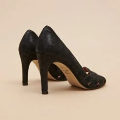 Escarpins à Hauts Talons En Velours Laminé Noir 13 Escarpins à Hauts Talons En Velours Laminé Noir -Xoxo Boutique 01W009330E.1708516886