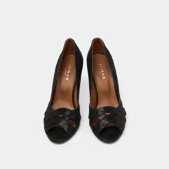 Escarpins à Hauts Talons En Velours Laminé Noir 15 Escarpins à Hauts Talons En Velours Laminé Noir -Xoxo Boutique 01W009330G.1708618480