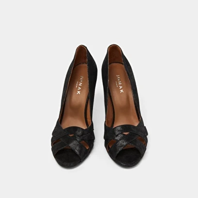 Escarpins à Hauts Talons En Velours Laminé Noir 9 Escarpins à Hauts Talons En Velours Laminé Noir – Image 7