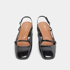 Babies à Bouts Arrières Ouverts En Vernis Plissé Noir -Xoxo Boutique 01W009332G.1708516910