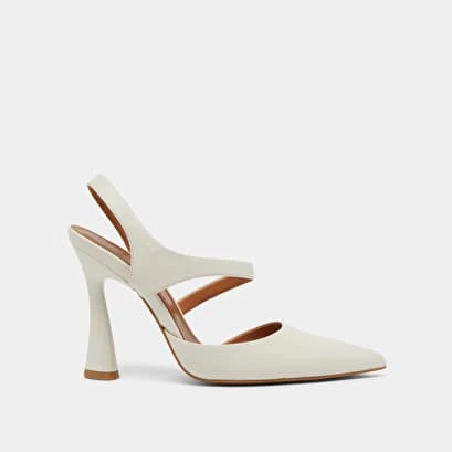 Escarpins à Bouts Pointus En Cuir écru 4 Escarpins à Bouts Pointus En Cuir écru – Image 2