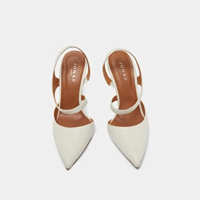 Escarpins à Bouts Pointus En Cuir écru 10 Escarpins à Bouts Pointus En Cuir écru – Image 8