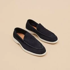 Mocassins à Bouts Arrondis En Croute Marine