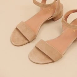 Sandales à Petits Talons En Velours Camel 14 Sandales à Petits Talons En Velours Camel -Xoxo Boutique 01W009381E.1708516848