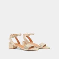 Sandales à Petits Talons En Velours Laminé Platine -Xoxo Boutique 01W009382D.1708516855