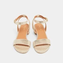 Sandales à Petits Talons En Velours Laminé Platine -Xoxo Boutique 01W009382G.1708516857