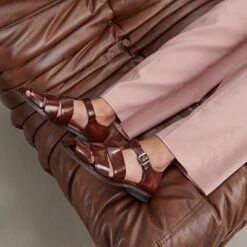 Sandales En Cuir Glacé Marron -Xoxo Boutique 01W009396C.1708014158