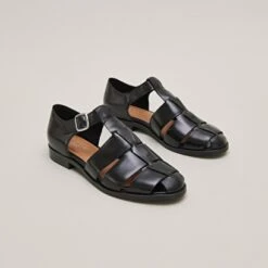 Sandales En Cuir Noir 7 Sandales En Cuir Noir -Xoxo Boutique 01W009397C.1708014185