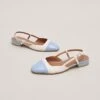 Ballerines Ouvertes En Cuir écru Et En Vernis Bleu Ciel -Xoxo Boutique 01W009458A.1708102234