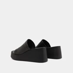 Mules Compensées En Cuir Noir 14 Mules Compensées En Cuir Noir -Xoxo Boutique 01W009471F.1708517222