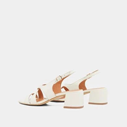 Sandales à Talons En Cuir Vieilli écru 8 Sandales à Talons En Cuir Vieilli écru – Image 6