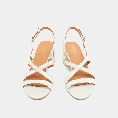 Sandales à Talons En Cuir Vieilli écru 9 Sandales à Talons En Cuir Vieilli écru – Image 7